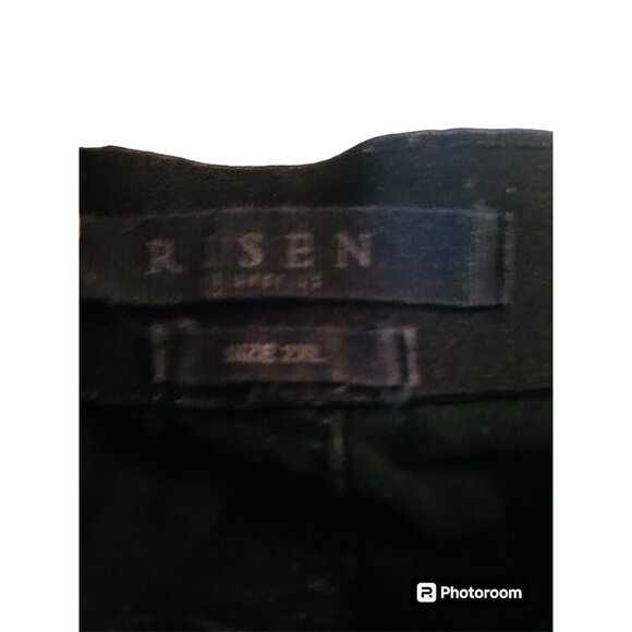 RISEN High Rise Black Denim Frayed Edge Skinny XRDP1215 2XL - Picture 4 of 9